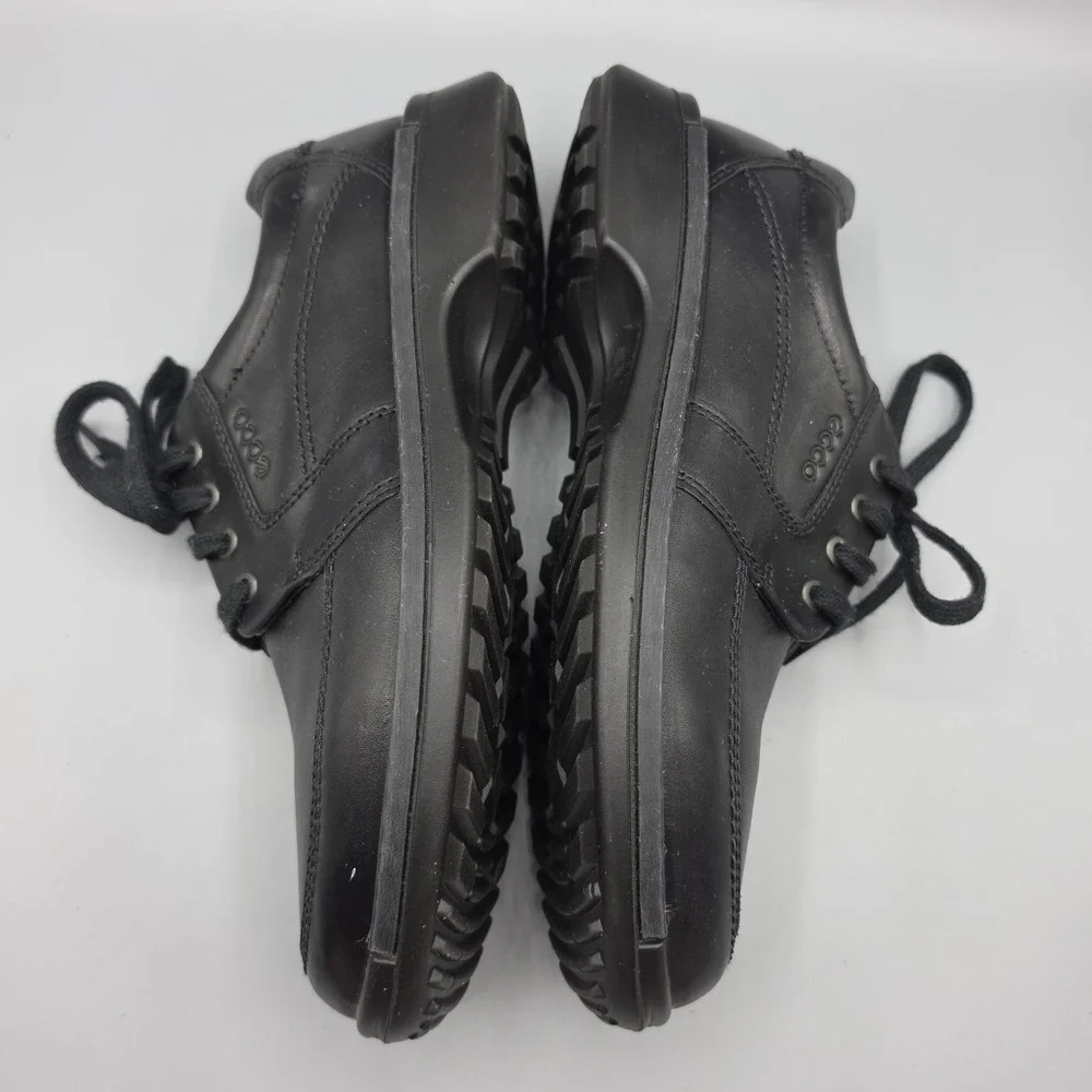 Ecco Shoes Mens 42 Black Leather Oxford Casual Business Comfort Lace Up